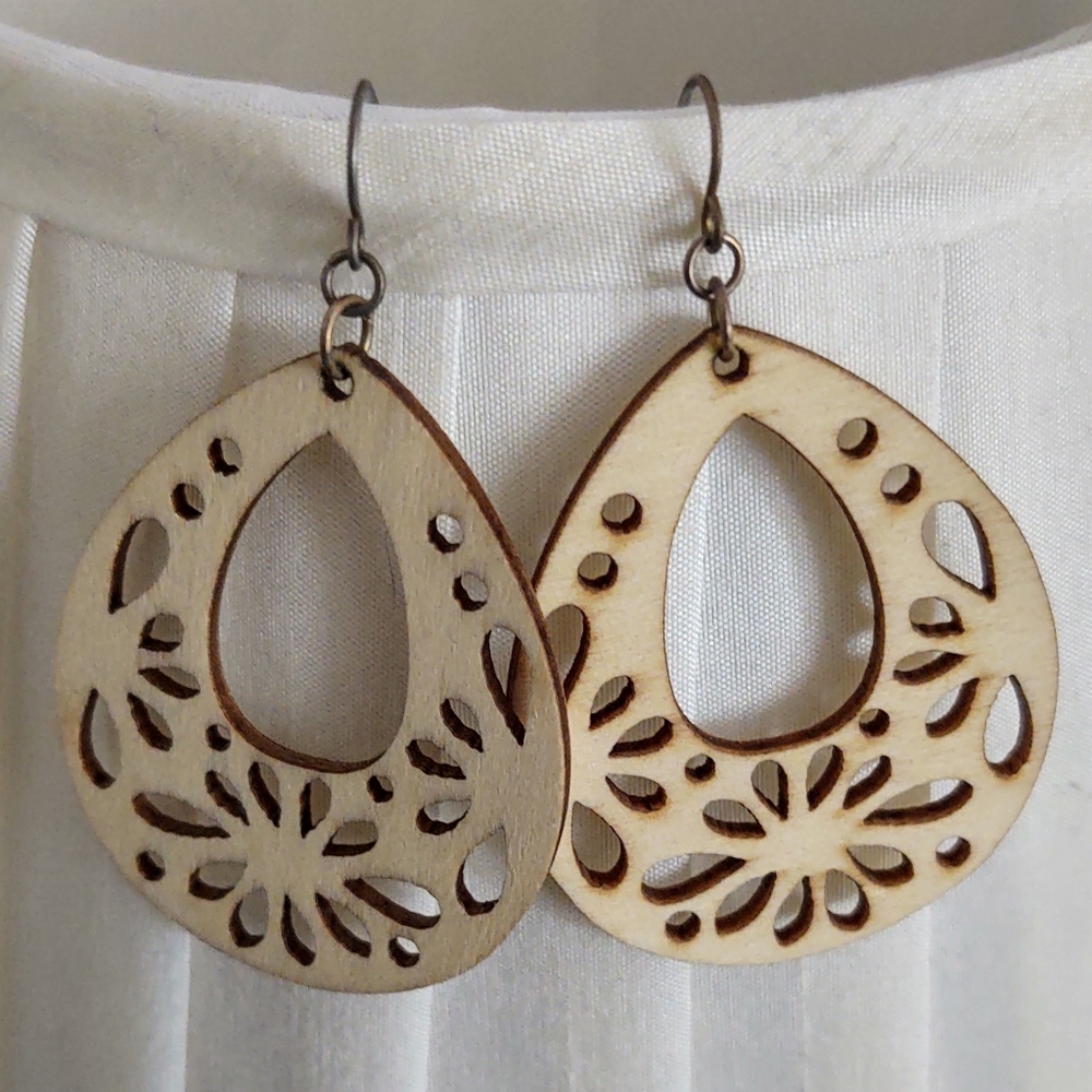 Filigree Wood Earrings